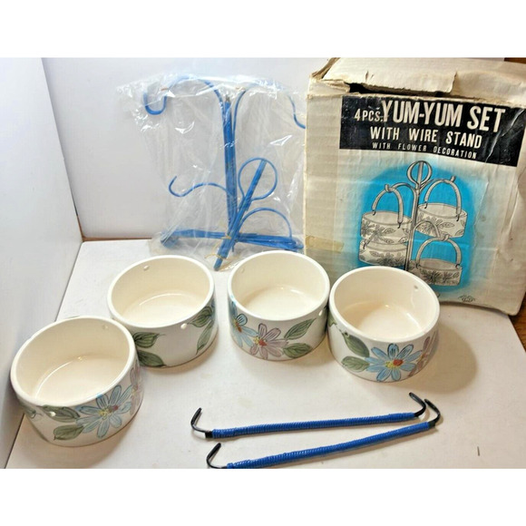 Yum-Yum Set Wales China Mid Century MCM Décor Vintage w/ Original Box - Picture 1 of 6